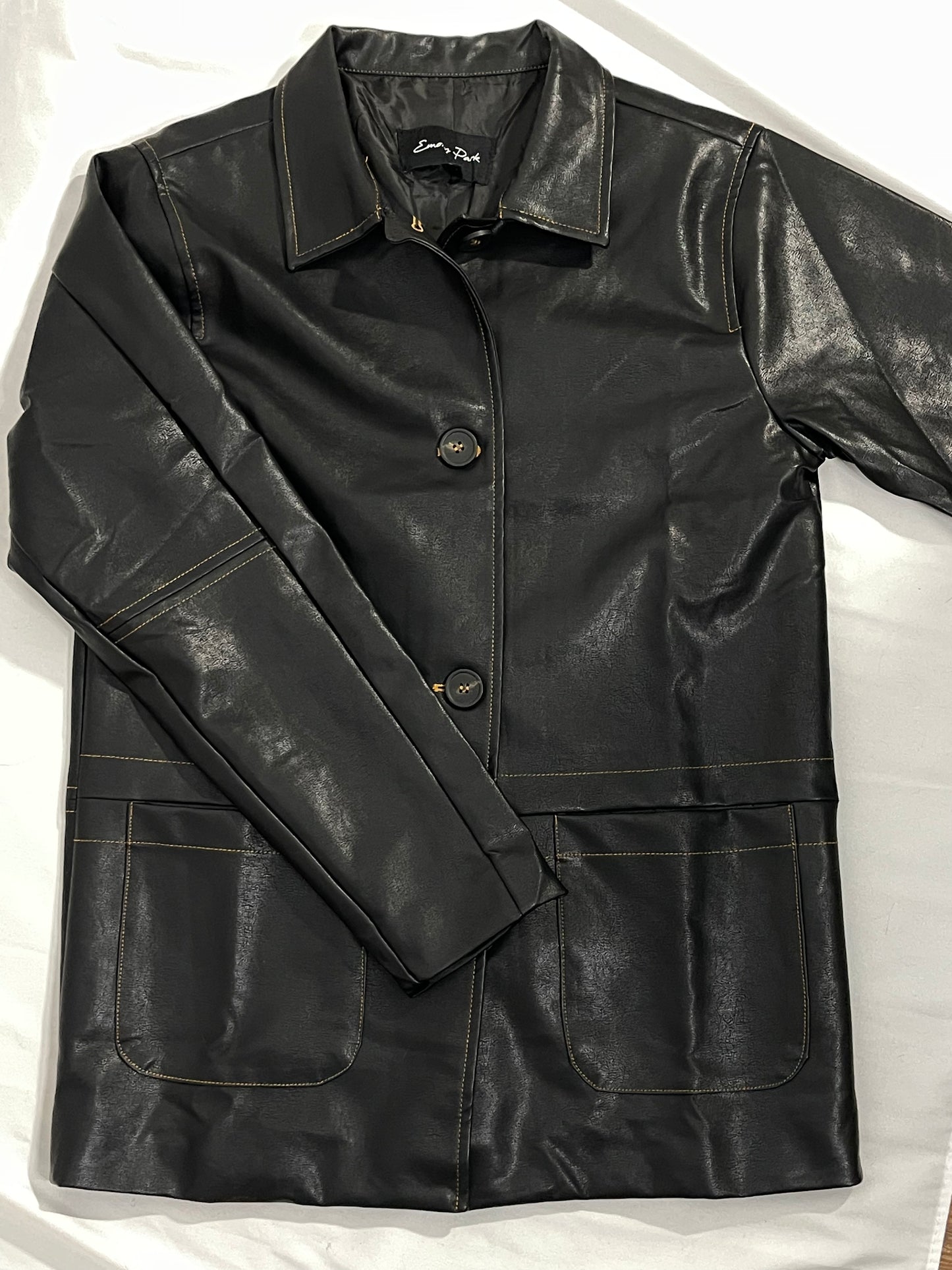 Boyfriend Oversized pleather jacket